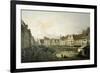 The Altmarkt in Dresden Seen from the Seegasse, c. 1751-Canaletto-Framed Giclee Print