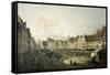 The Altmarkt in Dresden Seen from the Seegasse, c. 1751-Canaletto-Framed Stretched Canvas
