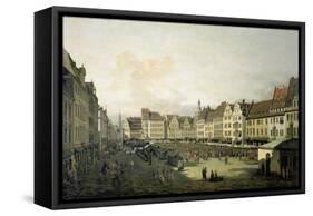 The Altmarkt in Dresden Seen from the Seegasse, c. 1751-Canaletto-Framed Stretched Canvas