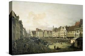 The Altmarkt in Dresden Seen from the Seegasse, c. 1751-Canaletto-Stretched Canvas