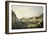 The Altmarkt in Dresden Seen from the Seegasse, c. 1751-Canaletto-Framed Giclee Print