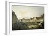 The Altmarkt in Dresden Seen from the Seegasse, c. 1751-Canaletto-Framed Giclee Print