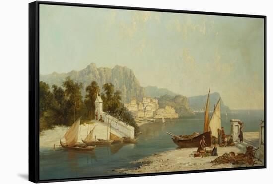 The Amalfitan Coast-William Raymond Dommersen-Framed Stretched Canvas