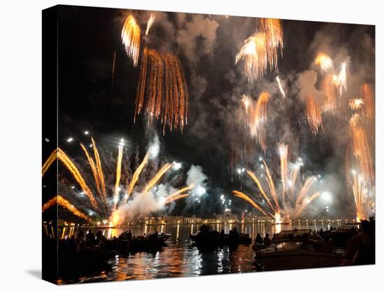 The Amazing Fireworks Display During the Night of Redentore Celebration in the Basin of St. Mark, V-Carlo Morucchio-Stretched Canvas