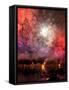 The Amazing Fireworks Display During the Night of Redentore Celebration in the Basin of St. Mark, V-Carlo Morucchio-Framed Stretched Canvas