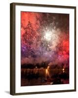 The Amazing Fireworks Display During the Night of Redentore Celebration in the Basin of St. Mark, V-Carlo Morucchio-Framed Photographic Print