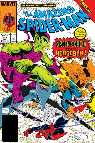 The Amazing Spider-Man No.312 Cover: Spider-Man, Green Goblin and Hobgoblin-Todd McFarlane-Lamina Framed Poster