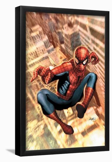 The Amazing Spider-Man No.549 Cover: Spider-Man-Salvador Larroca-Framed Poster