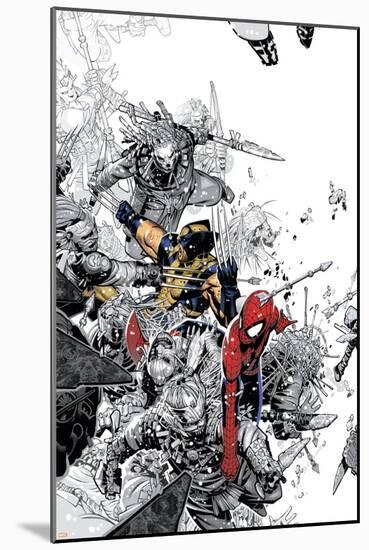 The Amazing Spider-Man No.555 Cover: Spider-Man and Wolverine-Chris Bachalo-Mounted Poster