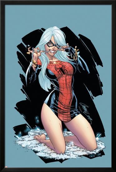 The Amazing Spider-Man No.607 Cover: Black Cat-J. Scott Campbell-Lamina Framed Poster