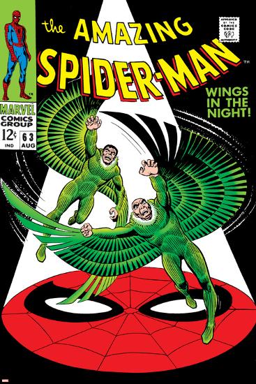 The Amazing Spider-Man No.63 Cover: Vulture Flying-null-Lamina Framed Poster