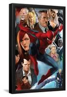 The Amazing Spider-Man No.645 Cover: Spider-Man, Black Cat, J. Jonah Jameson, and Mary Jane Watson-Marko Djurdjevic-Framed Poster