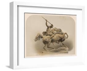 The Amazon, a Sculpture by Kiss Berlin of an Amazon Woman Spearing a Li-null-Framed Art Print