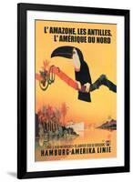 The Amazon, Antilles, and North America: Hamburg-Amerika Cruise Line-null-Framed Art Print