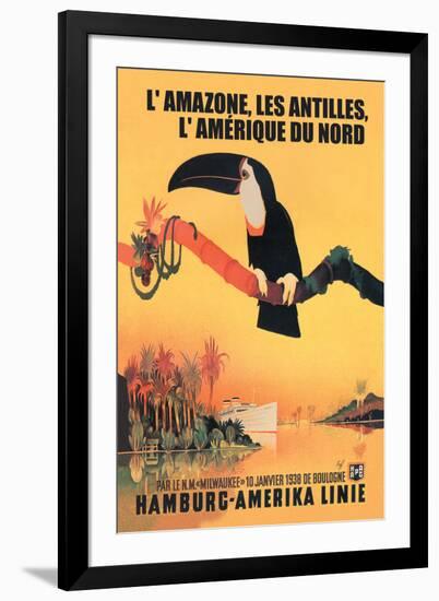 The Amazon, Antilles, and North America: Hamburg-Amerika Cruise Line-null-Framed Art Print