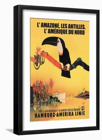 The Amazon, Antilles, and North America: Hamburg-Amerika Cruise Line-null-Framed Art Print