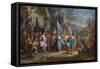 The Amazon Queen, Thalestris, in the Camp of Alexander the Great-Johann Georg Platzer-Framed Stretched Canvas