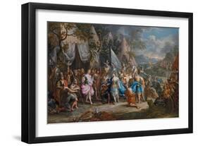 The Amazon Queen, Thalestris, in the Camp of Alexander the Great-Johann Georg Platzer-Framed Giclee Print