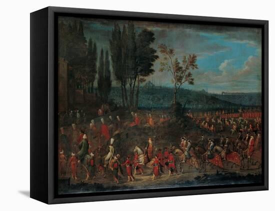 The Ambassadorial Procession, 1720s-Jean-Baptiste Vanmour-Framed Stretched Canvas