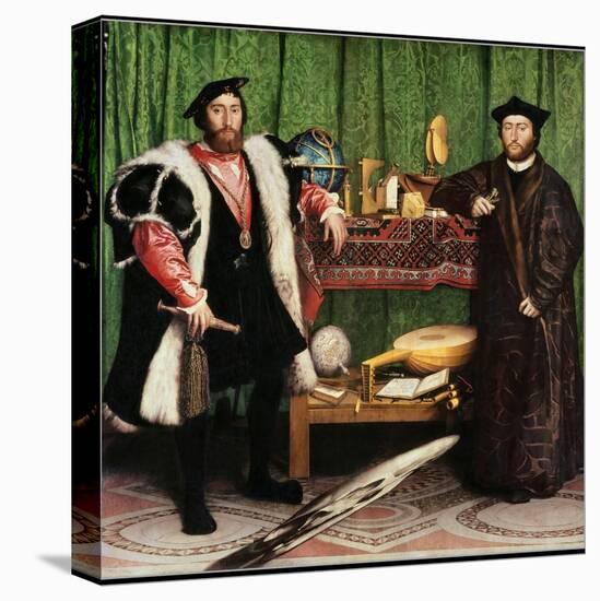 The Ambassadors, 1533-Hans Holbein the Younger-Stretched Canvas