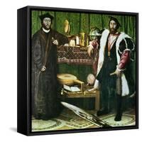 The Ambassadors, 1533-Hans Holbein the Younger-Framed Stretched Canvas