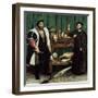 The Ambassadors "With Anamorphosis In the Lower Part of the Painting" 1533, Germany School-Hans Holbein the Younger-Framed Giclee Print