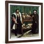 The Ambassadors "With Anamorphosis In the Lower Part of the Painting" 1533, Germany School-Hans Holbein the Younger-Framed Giclee Print