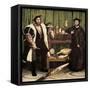 The Ambassadors-Hans Holbein the Younger-Framed Stretched Canvas