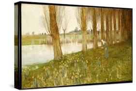 The Amber Vale, a Host of Golden Daffodils-John George Sowerby-Stretched Canvas