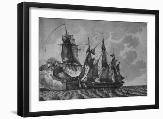 'The 'Ambuscade' and the 'Bayonnaise', c1799-Pierre Ozanne-Framed Giclee Print