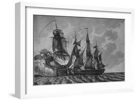 'The 'Ambuscade' and the 'Bayonnaise', c1799-Pierre Ozanne-Framed Giclee Print