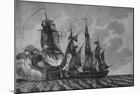 'The 'Ambuscade' and the 'Bayonnaise', c1799-Pierre Ozanne-Mounted Giclee Print