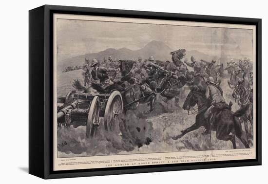 The Ambush at Koorn Spruit, a Gun Team Running Amok-John Charlton-Framed Stretched Canvas