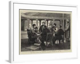 The Ameer Signing the Treaty of Peace at Gandamak, 26 May 1879-null-Framed Giclee Print