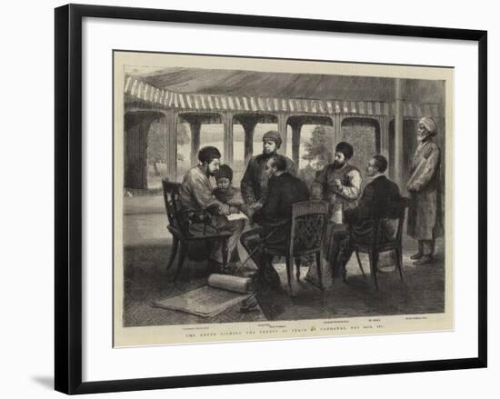 The Ameer Signing the Treaty of Peace at Gandamak, 26 May 1879-null-Framed Giclee Print