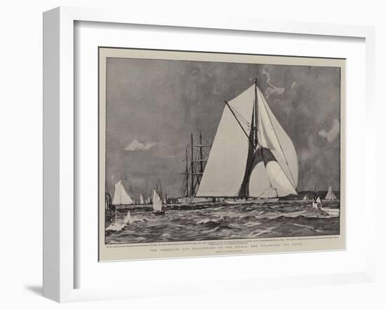 The America Cup Challenger on Her Trials, the Shamrock Off Cowes-Charles Edward Dixon-Framed Giclee Print