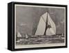 The America Cup Challenger on Her Trials, the Shamrock Off Cowes-Charles Edward Dixon-Framed Stretched Canvas