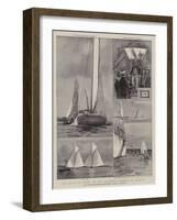 The America Cup Contest, the Test Race Between Shamrock and Britannia-Eduardo de Martino-Framed Giclee Print