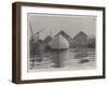 The America Cup Defender, Constitution, the Bows of the Vessel and the Shop Where She Was Built-null-Framed Giclee Print