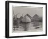 The America Cup Defender, Constitution, the Bows of the Vessel and the Shop Where She Was Built-null-Framed Giclee Print