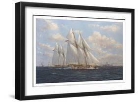 The America's Cup 1871 'Columbia Leading Livonia'-John Sutton-Framed Giclee Print