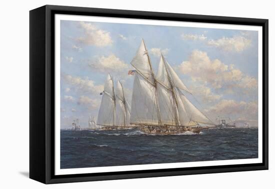 The America's Cup 1871 'Columbia Leading Livonia'-John Sutton-Framed Stretched Canvas