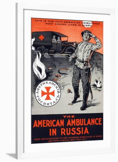 The American Ambulance in Russia, C.1917-null-Framed Giclee Print
