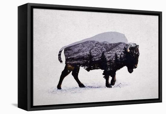 The American Bison-Davies Babies-Framed Stretched Canvas