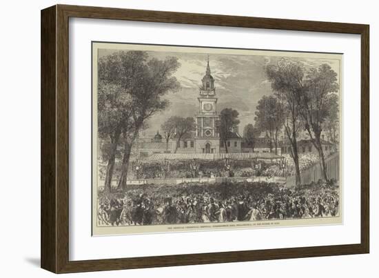 The American Centennial Festival, Independence Hall, Philadelphia, on the Fourth of July-null-Framed Giclee Print