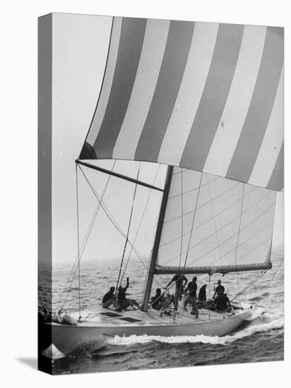 The American Eagle During America's Cup Race-George Silk-Stretched Canvas