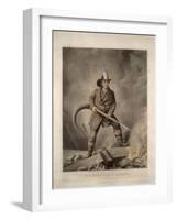 The American Fireman: Facing the Enemy-Currier & Ives-Framed Premium Giclee Print