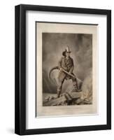 The American Fireman: Facing the Enemy-Currier & Ives-Framed Giclee Print