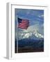 The American Flag waves at Mt. McKinley, North America.-Jerry Ginsberg-Framed Photographic Print