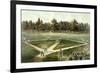 The American National Game of Baseball - Grand Match at Elysian Fields, Hoboken, Nj, 1866-Currier & Ives-Framed Giclee Print